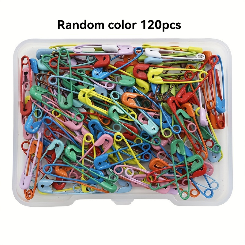Sewing Tas - 120Pc Bright Candy Color Safety Pins-Safety