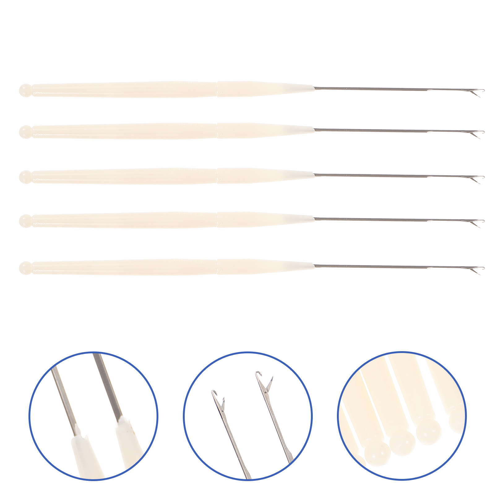 Needle Threader Tool - 5Pcs Small Crochet Needles Sturdy Plastic