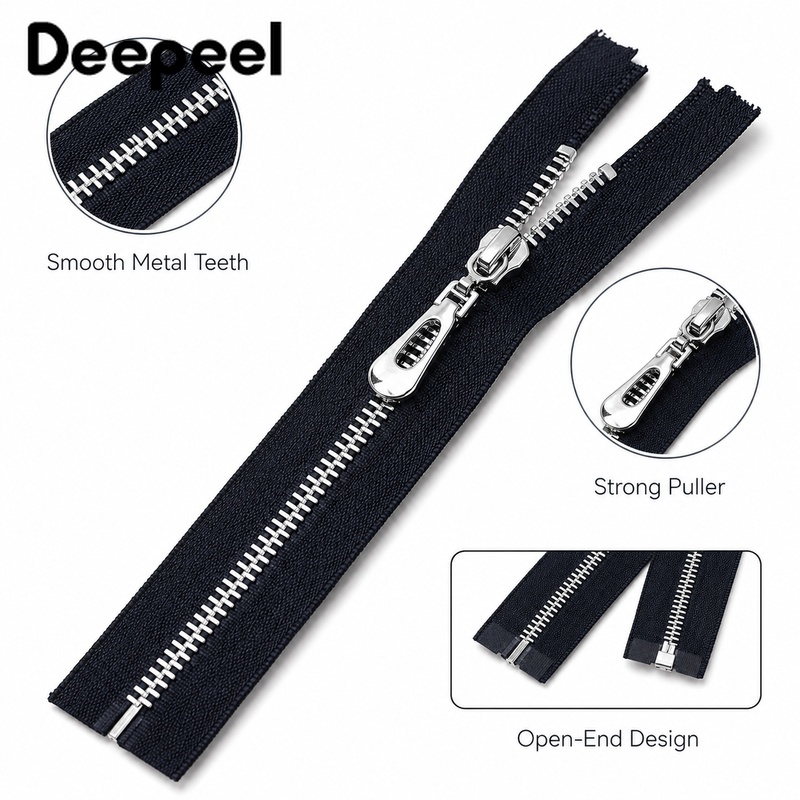 5Pcs 3# 40-70cm Metal Open End - Sewing Front Zipper recension och pris