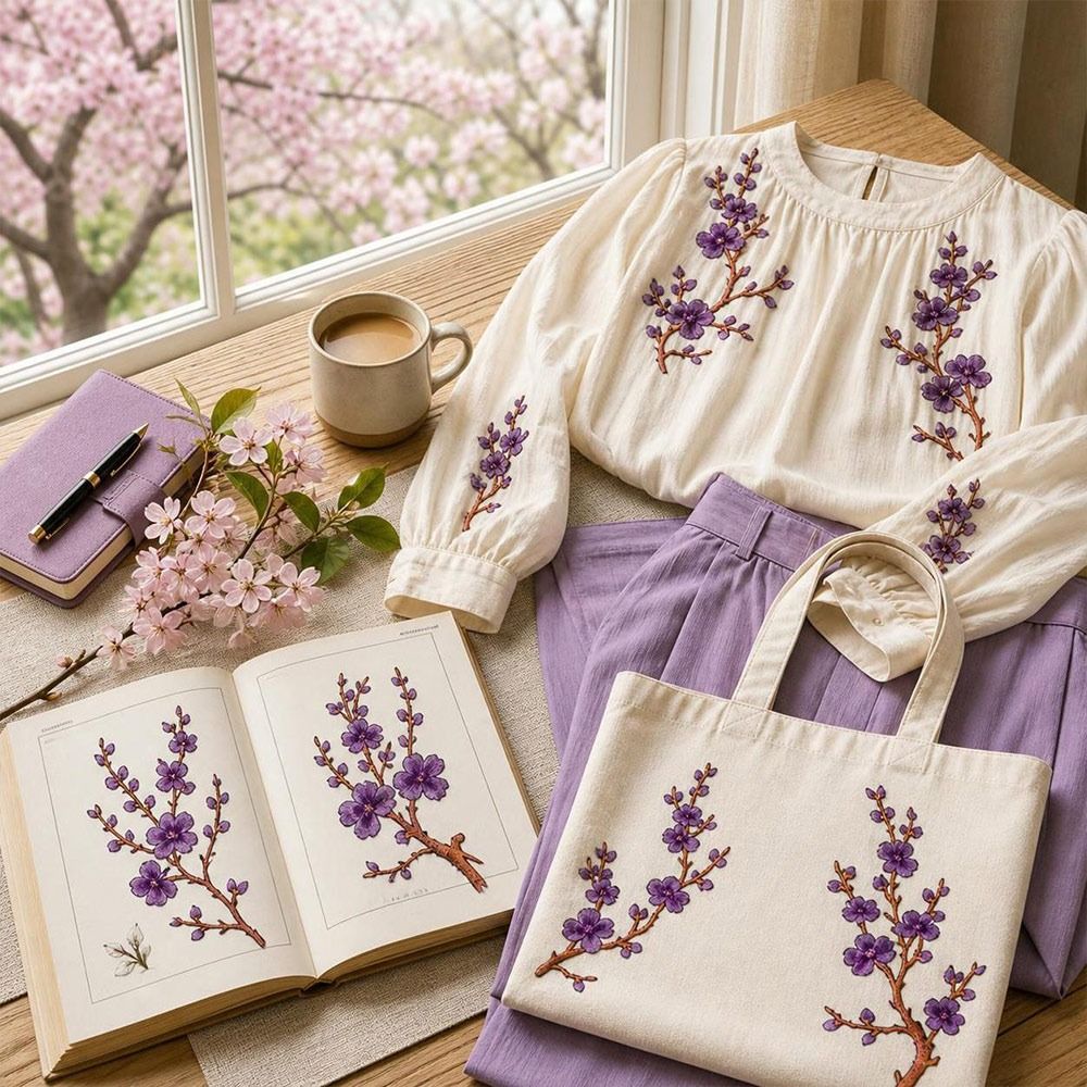 DIY Cherry Blossom Iron On Pat - Sewing Textiles recension och pris