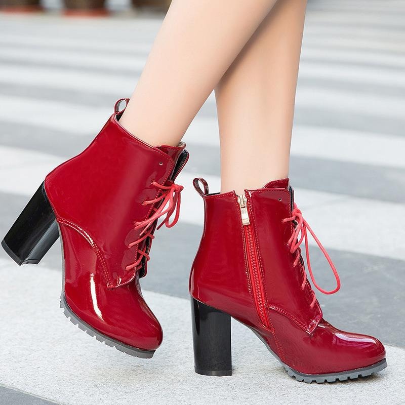 Fashion Women's Boots Ankle Ne - Sewing Front Zipper recension och pris