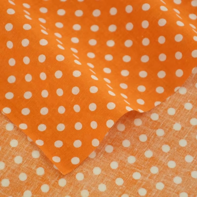 50X150CM White Orange Polka Do - Sewing Textiles recension och pris
