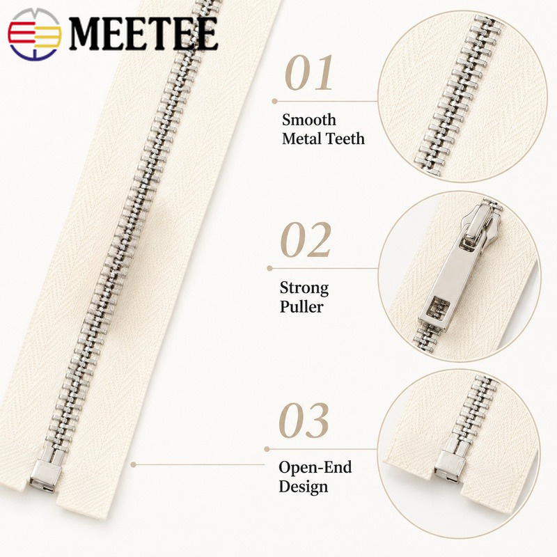 5/10Pcs 40-80Cm 5# Metal Zippe - Sewing Front Zipper recension och pris