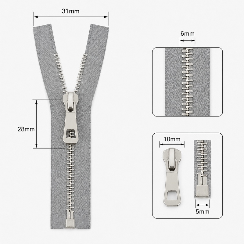 1/2/5Pcs 5# 35-85cm Metal Open - Sewing Front Zipper recension och pris