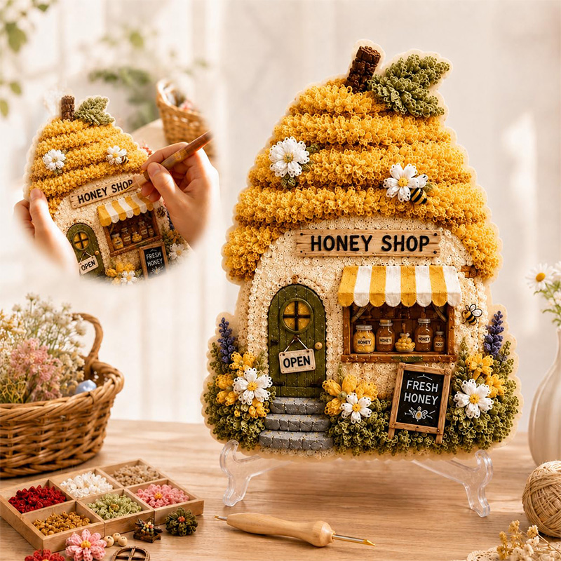 3D Mushroom House Poke Art DIY - Sewing House recension och pris