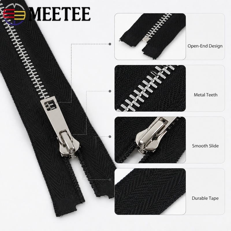 5/10Pcs 40-80cm 5# Metal Open  - Sewing Front Zipper recension och pris