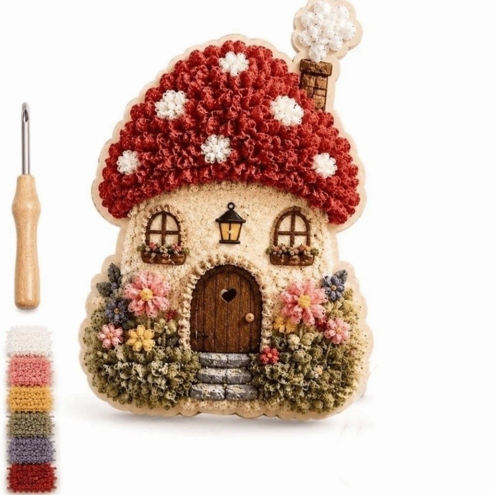 House Scene Poke Art Kit Mushr - Is Sewing Textile Art recension och pris