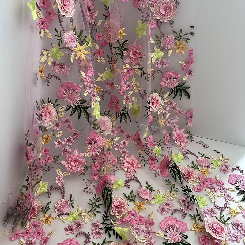 90x130cm 3D Floral Embroidered - Sewing Textiles recension och pris