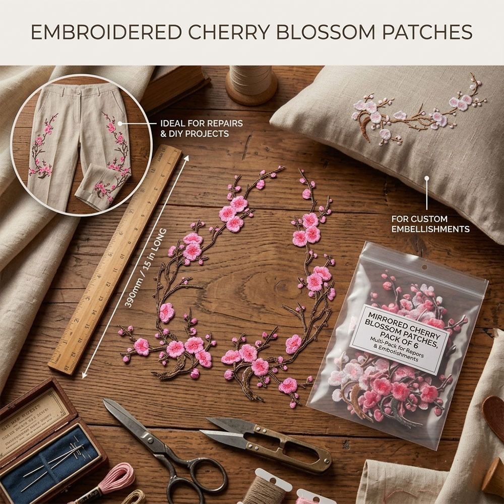 DIY Cherry Blossom Iron On Pat - Sewing Textiles recension och pris